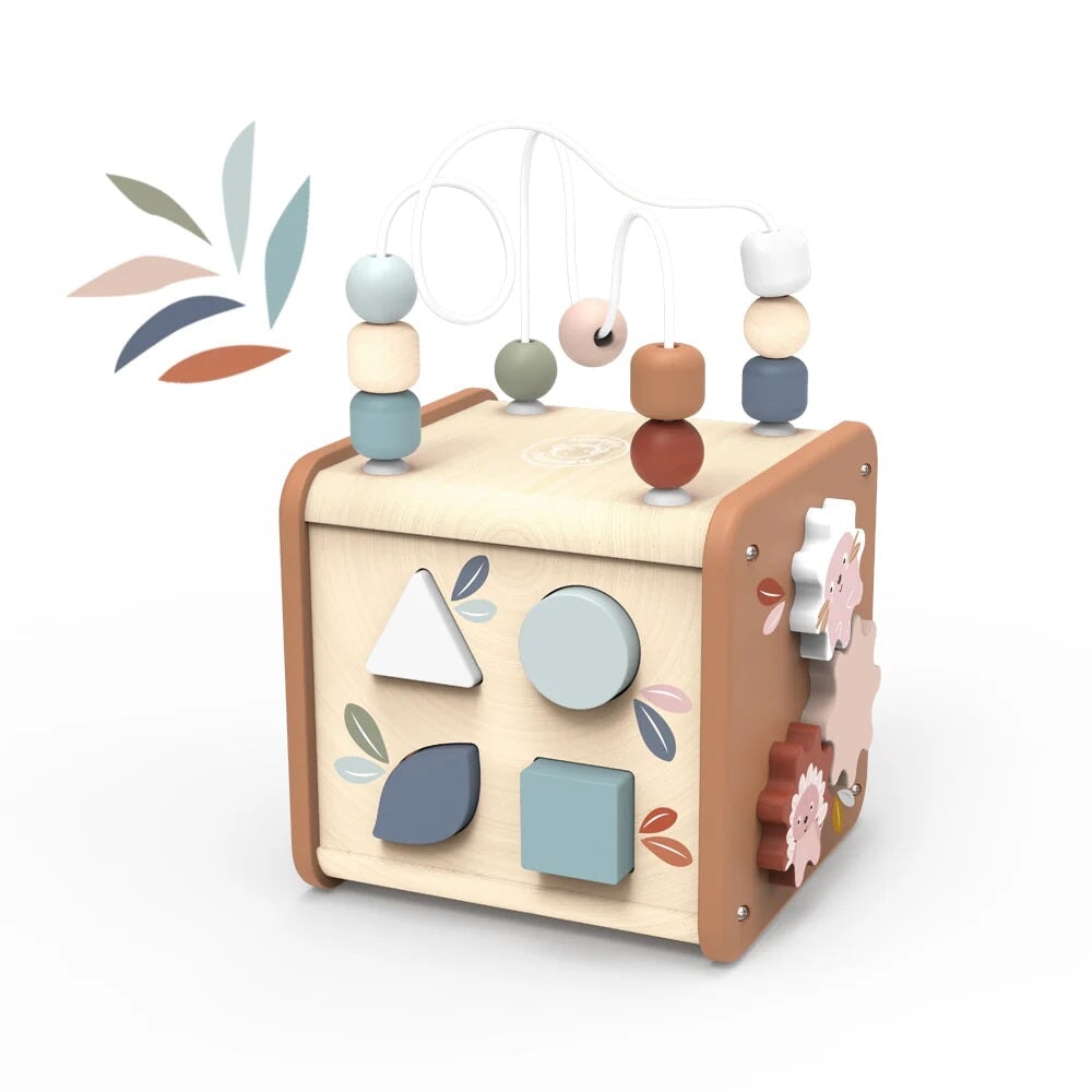 Jeux cube d'activité apprentissage 5 en 1 en bois Speedy Monkey Mlle et Coco