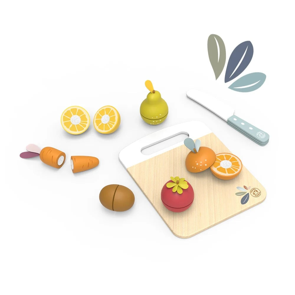 Jeu ensemble de découpe fruits et légumes en bois Speedy Monkey Mlle et Coco