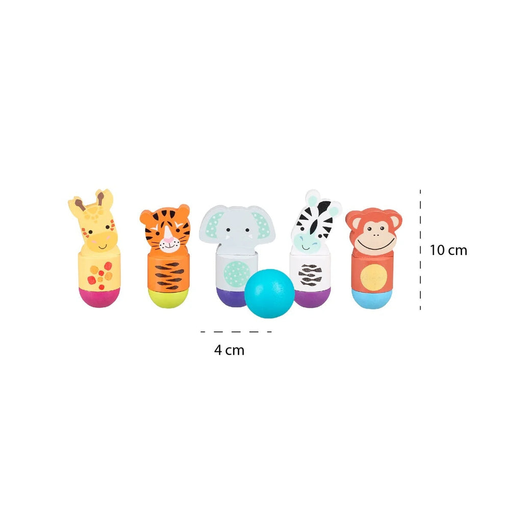 Jeux de quilles animaux de la jungle Orange Tree Toys Mlle et Coco