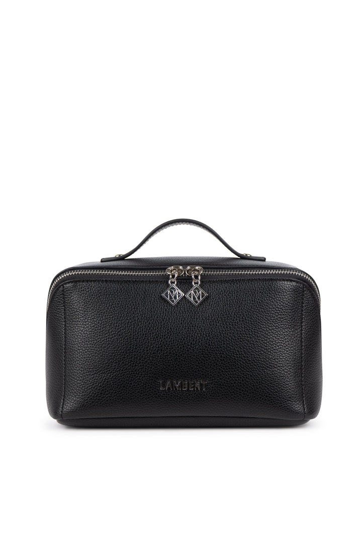 trousse maquillage Lambert Jolie noir cuir vegan compagnie québécoise
