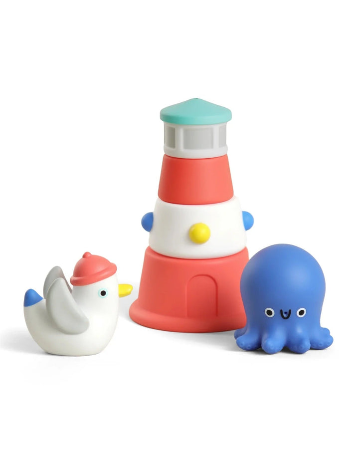 Jeu de bain Itzy itzy stack &amp; squirt - Phare - Itzy Ritzy Jouet/jeux Itzy Ritzy 