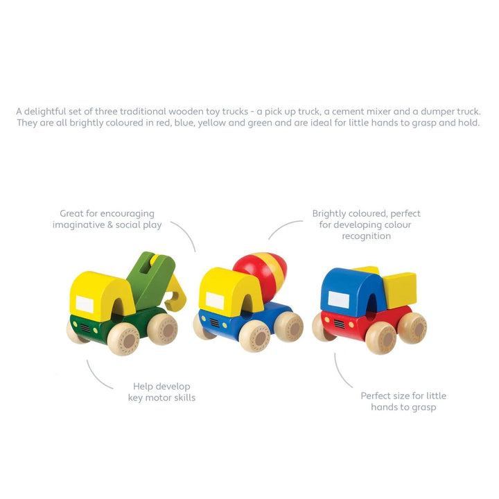 Jouets Ensemble de Camions en Bois (3) Orange Tree Toys Mlle et Coco