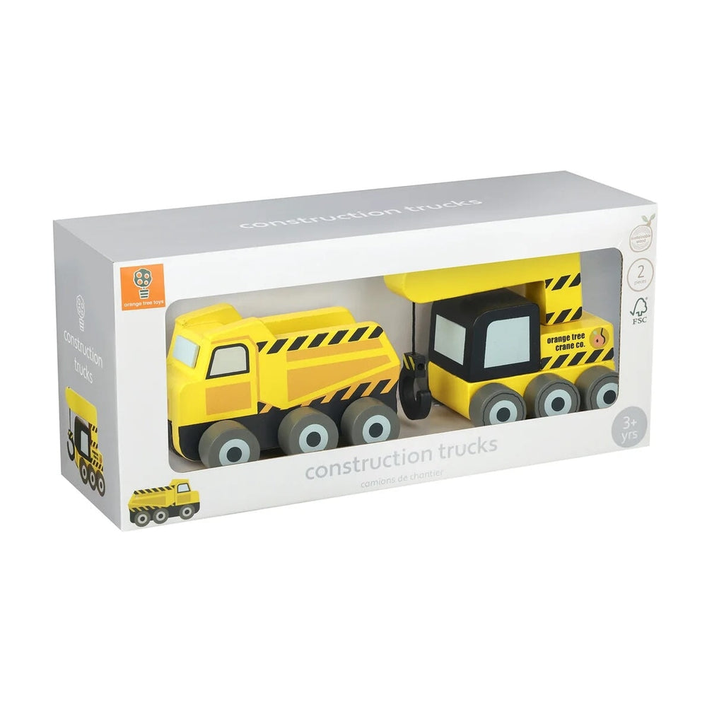 Ensemble de 2 jouets véhicules camions de chantier Orange Tree Toys Mlle et Coco