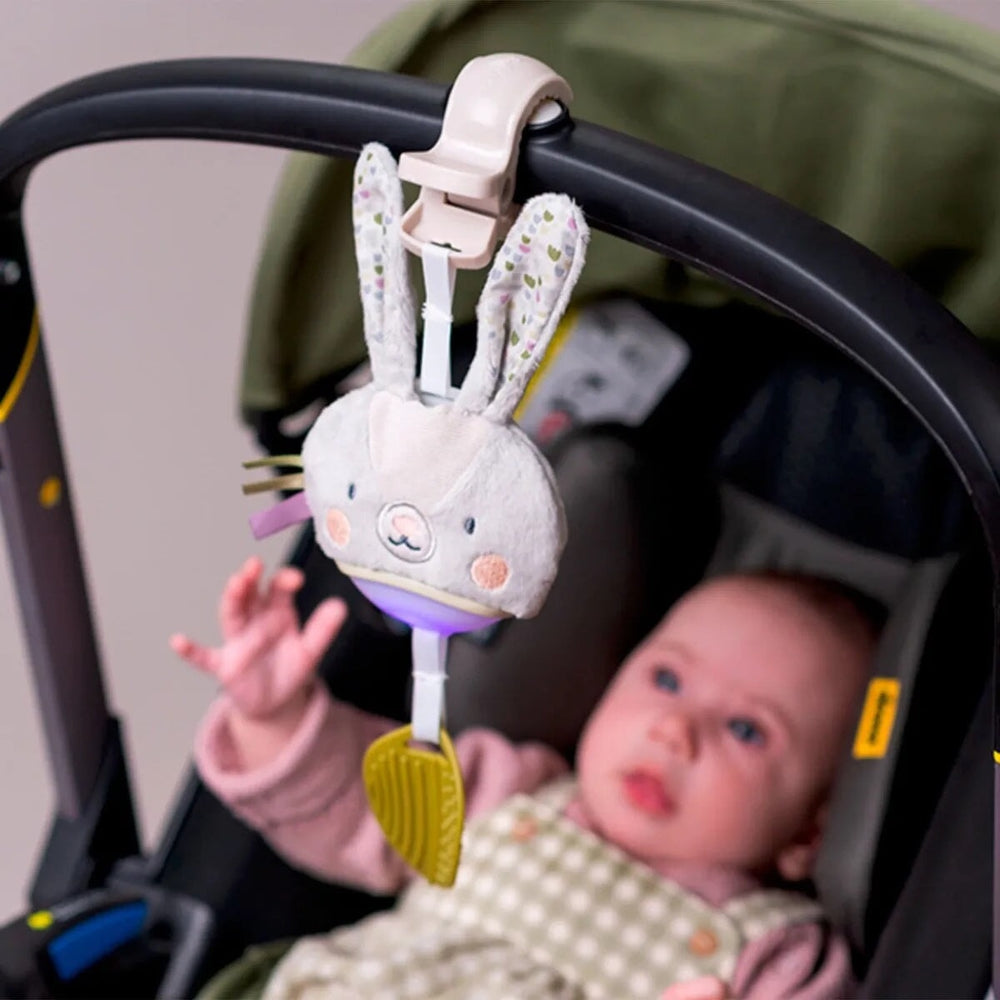 Lapin muscial éveil attache poussette jouet enfant bébé