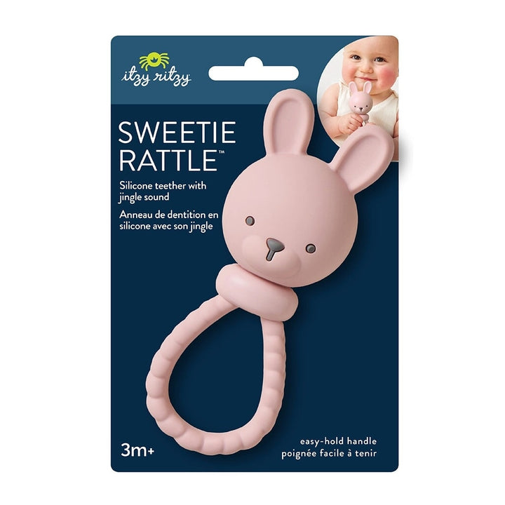 hochet jouet lapin rose Itzy Ritzy dentition Mlle et Coco