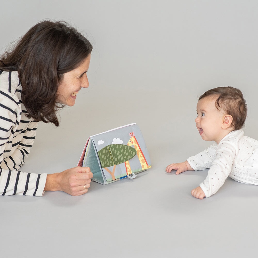 livre chevalet Savane Taf toys apprentissage développement lion girafe tortue