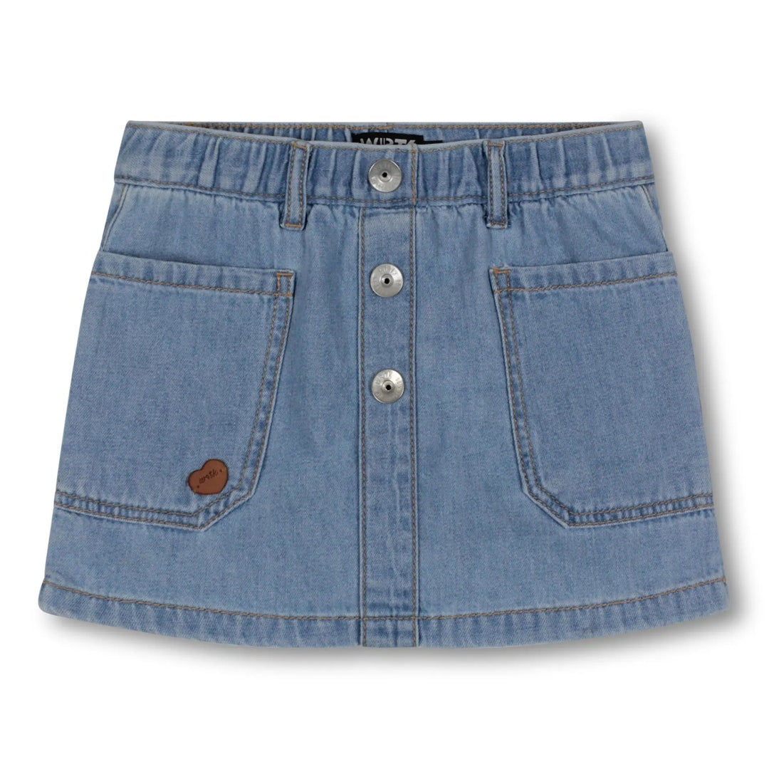 jupe culotte denim pâle wrtk Mlle et Coco taille élastique