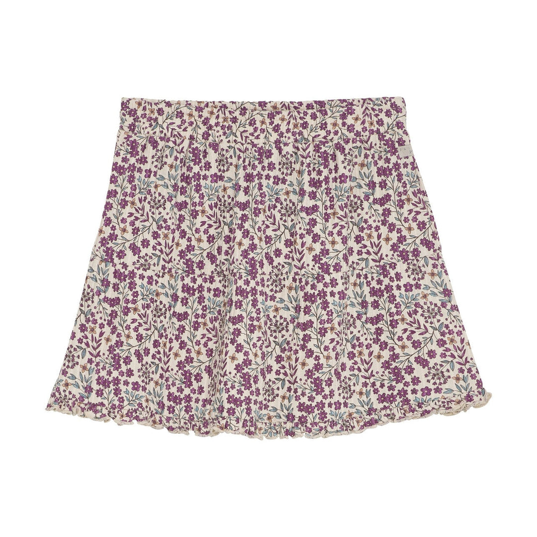 Jupe en coton fleuri aubergine Daily Seven Mlle et Coco
