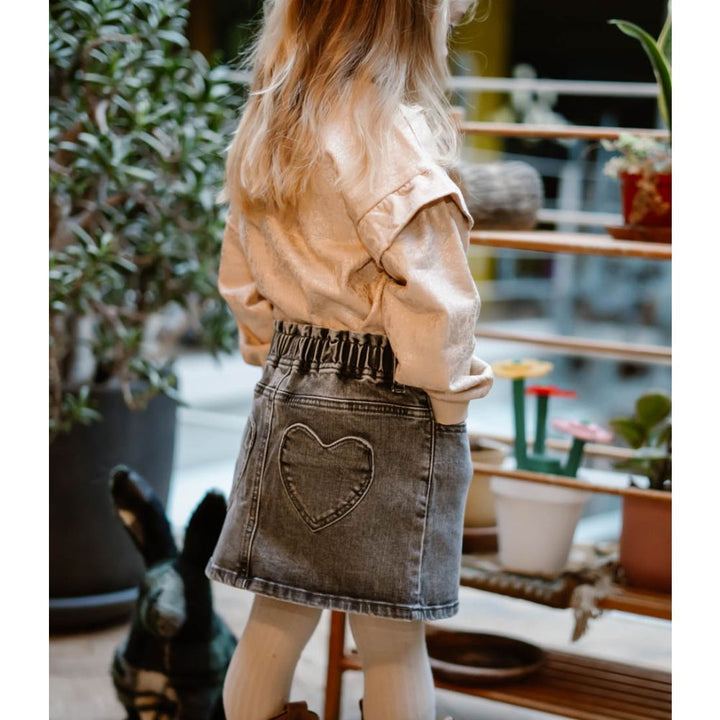 Jupe en denim gris délavé Daily 7 Mlle et Coco