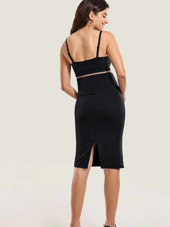 Jupe midi taille haute maternité Natrelax Noir Momanda