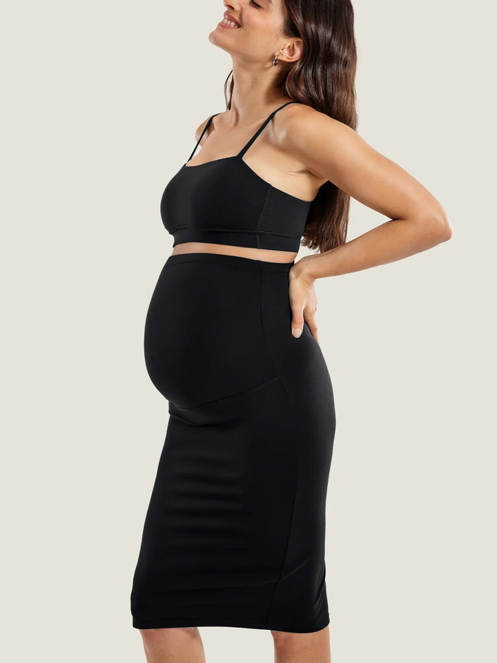 Jupe midi taille haute maternité Natrelax Noir Momanda