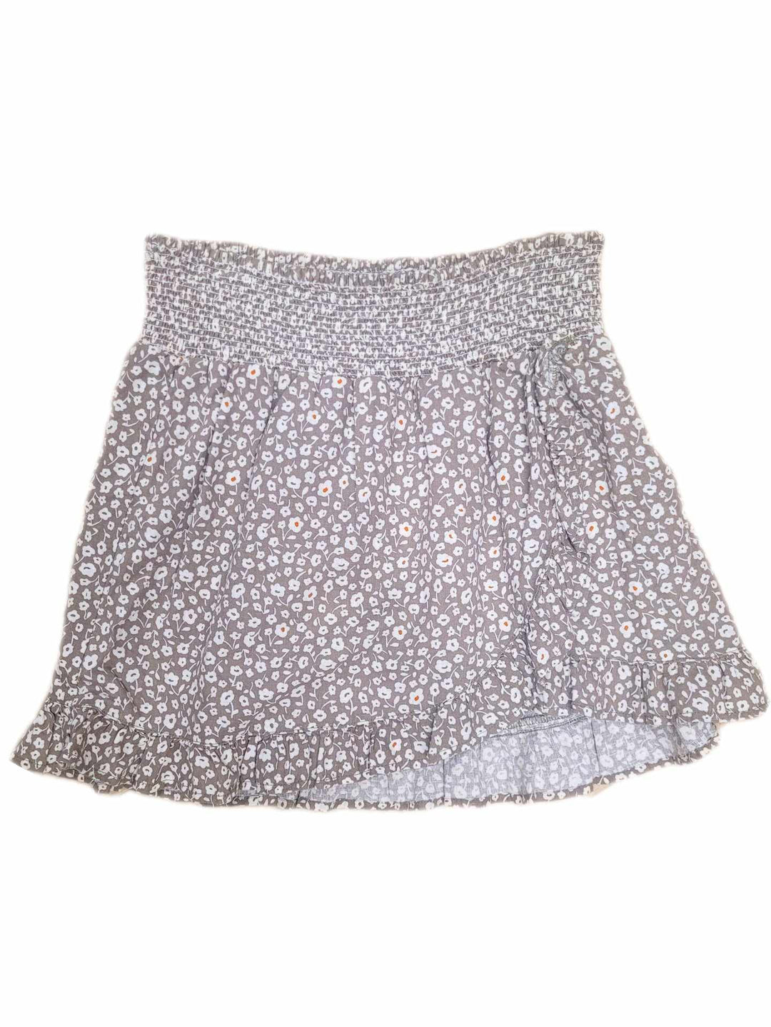 jupe taille élastique sauge et fleurs blanches Rylee Cru