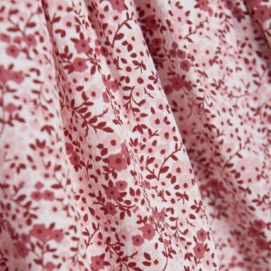 Jupe à double volant taille élastique - Fleuri rose - Creamie Échantillon de vêtement Creamie 