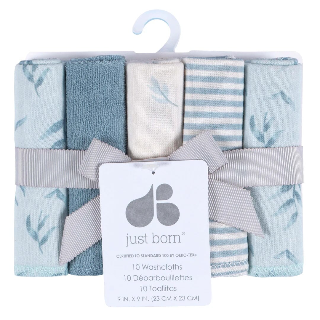 ensemble débarbouillettes bleu Just born accessoire bebe Mlle Coco