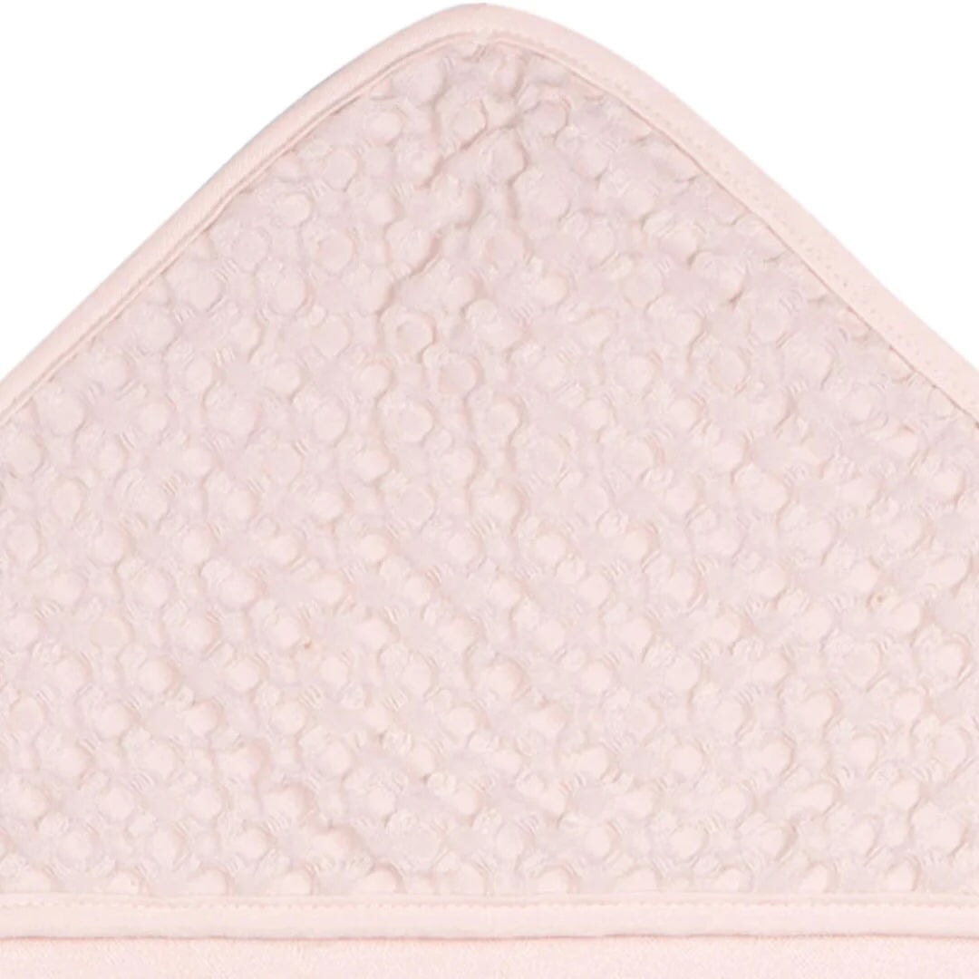trio serviette capuchon rose floral Just born Mlle et Coco