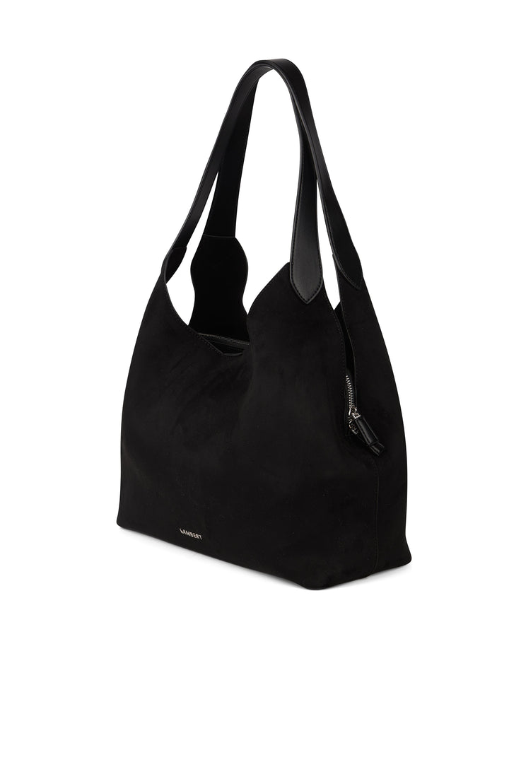 sac fourre-tout katy noir suède Lambert Mlle et Coco