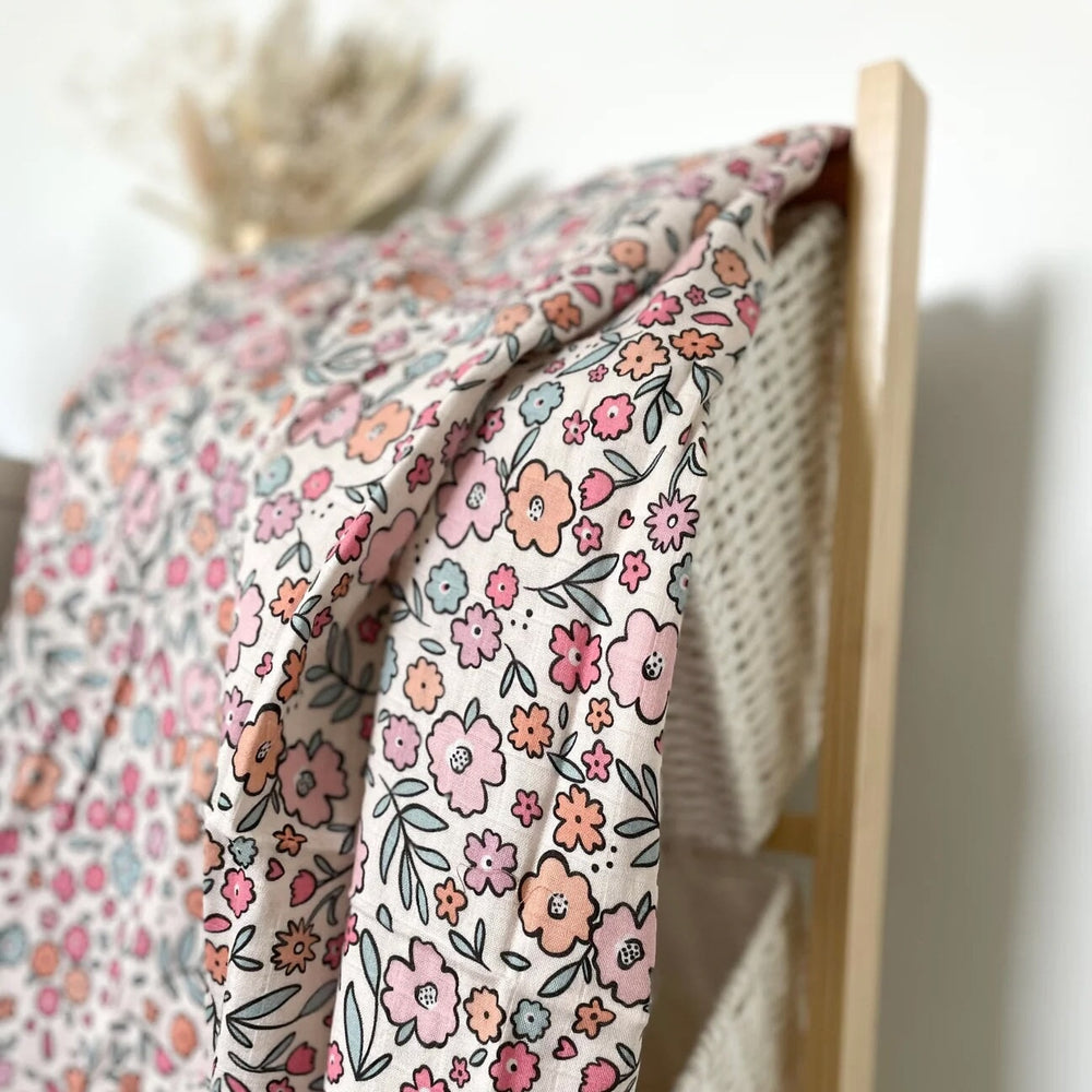 couverture mousseline floral Kaylia Création Jade Mlle et Coco