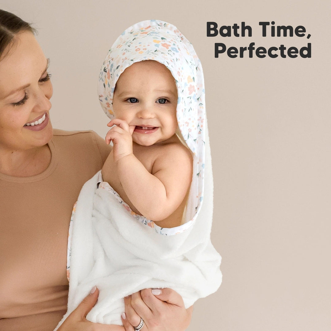 serviettes capuchon Keababies floral accessoire bain Mlle et Coco