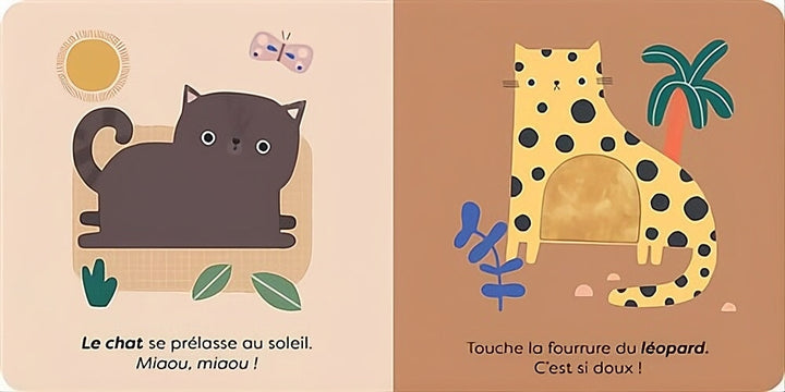 Livre Touche et découvre: Les animaux Kimane Mlle et Coco