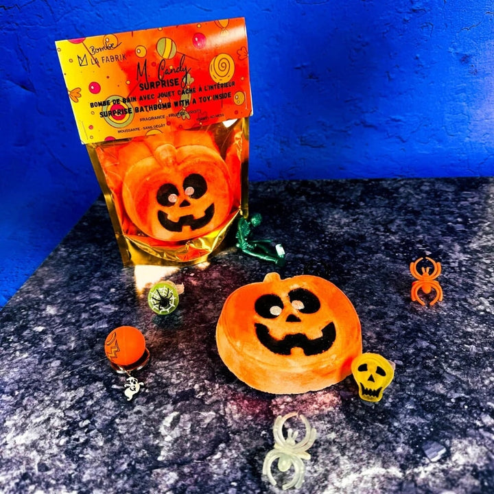 Bombe de bain surprise M. Candy citrouille La Fabrik Mlle et Coco Halloween