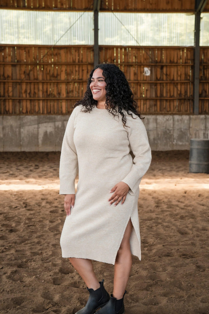 Robe pull maternité Jade Amande Rose Maternité Mlle et Coco