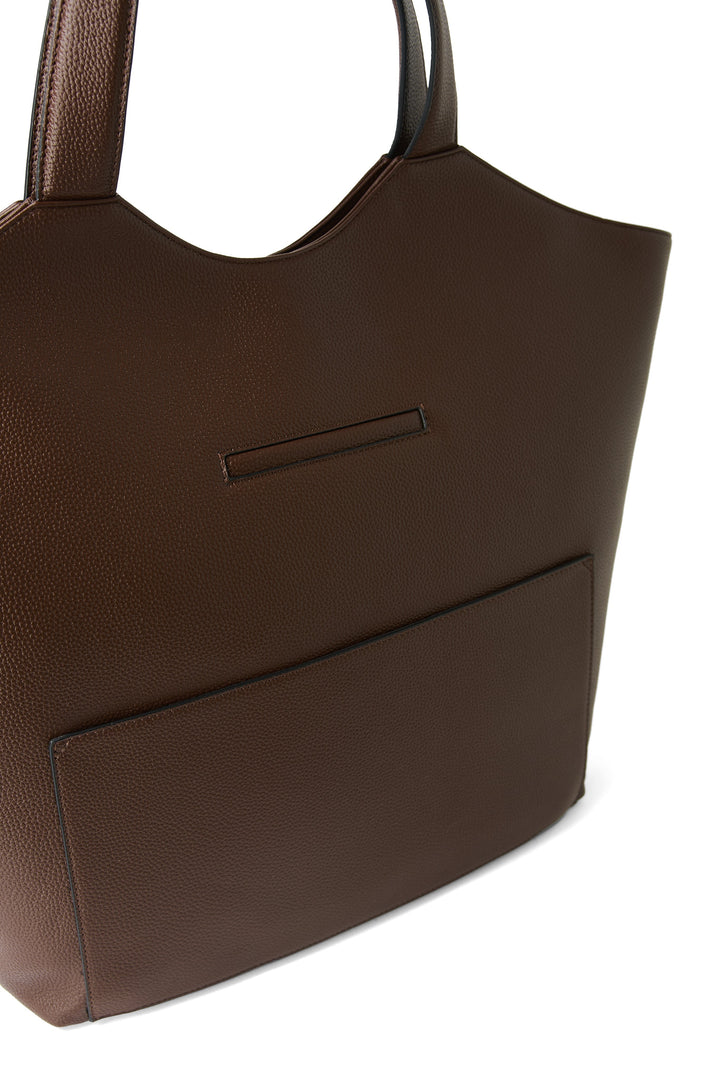 Sac fourre-tout en cuir Vegan Sheila chocolat Lambert