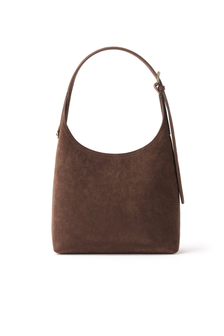Sac à épaule Elena en suède chocolate Lambert Mlle et Coco