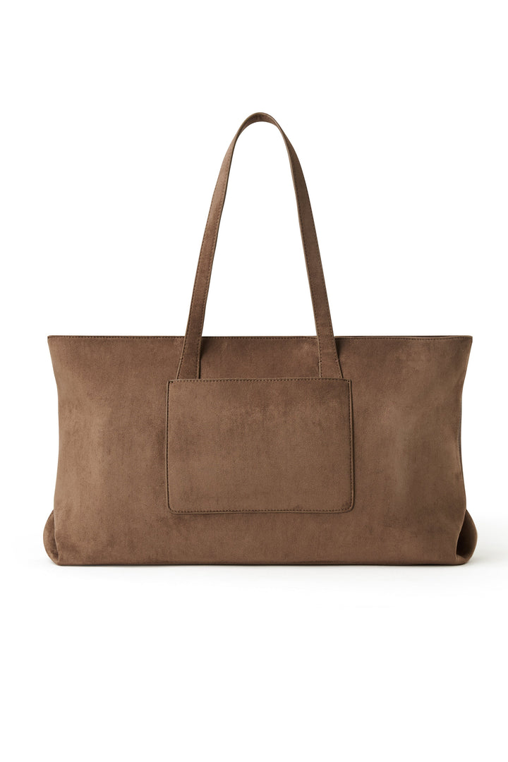 Sac fourre-tout en suède taupe Lambert Mlle et Coco
