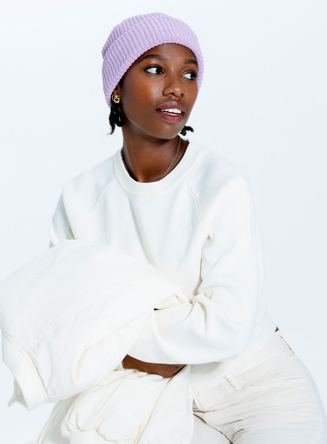 tuque lavande laine mérinos Caribou Mlle et Coco