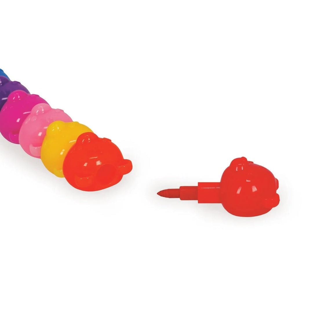 12 crayons marqueurs arc-en-ciel ourson Legami Mlle et Coco