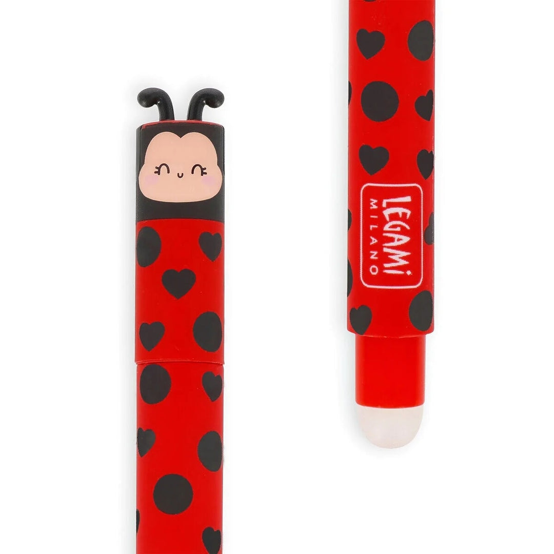 Stylo effacable coccinelle encre rouge Legami Mlle et Coco