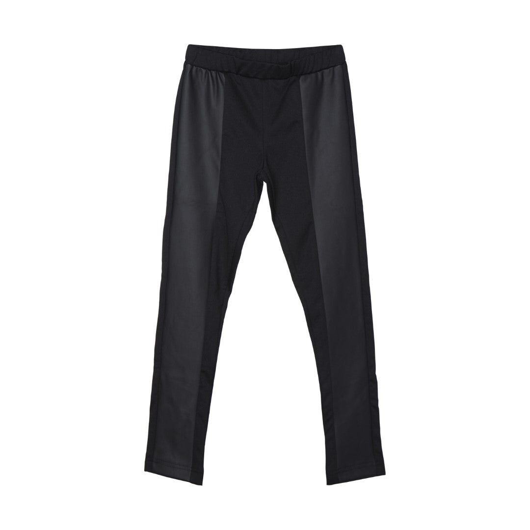 legging noir insertions cuir taille élastique vêtement Creamie enfant fille