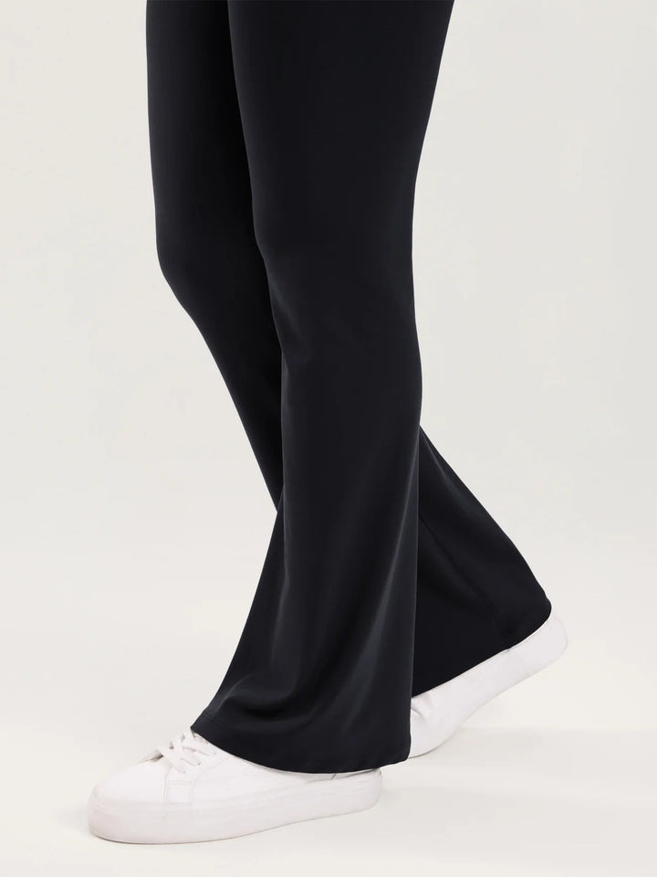 Leggings de maternité évasés sans couture avant Natrelax® 31,5" noir Momanda Mlle et Coco