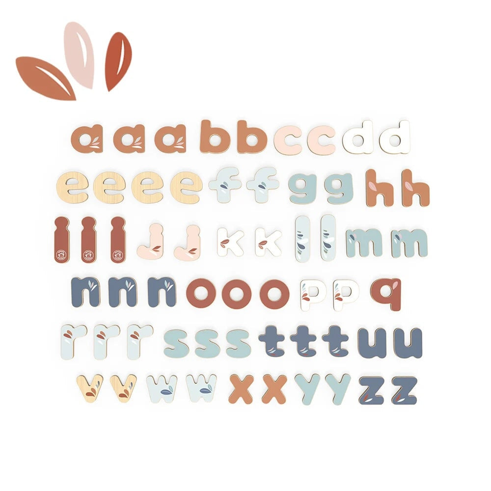 Ensemble de lettres en bois magnétiques Speedy Monkey Mlle et Coco