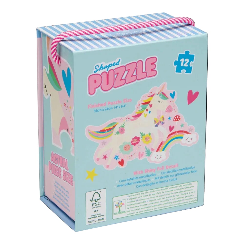 Casse-tête 12 morceaux licorne arc-en-ciel Floss &amp; Rock Mlle et Coco