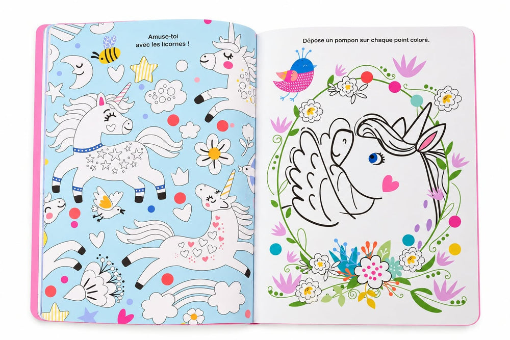 Livre à Colorier Mes Coloriages Pompons (Licorne) Hemma