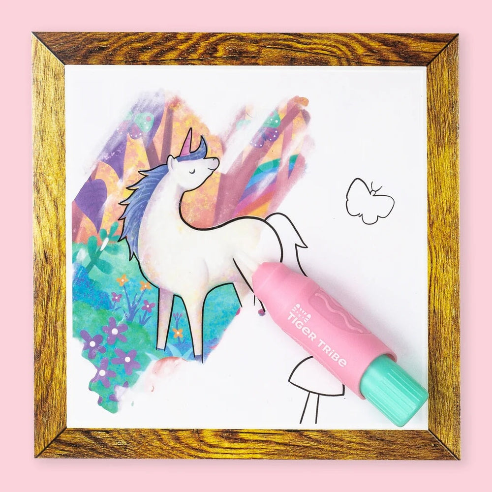 monde magique peinture licorne ami tiger tribe