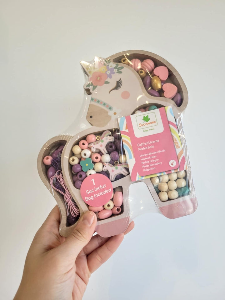 coffret perles bois licorne Sycomore Mlle et Coco Bricolage