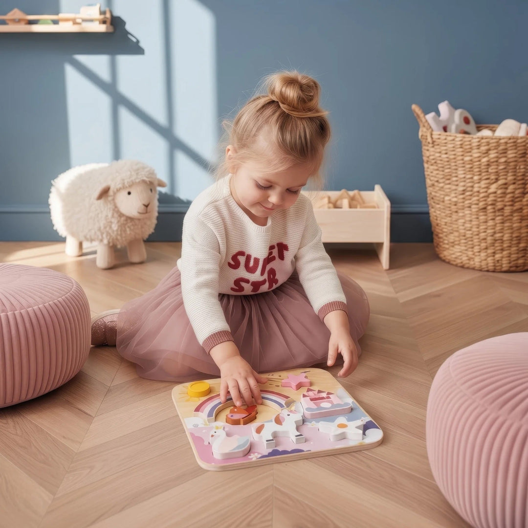 Puzzle géant en bois licorne Speedy Monkey Mlle et Coco