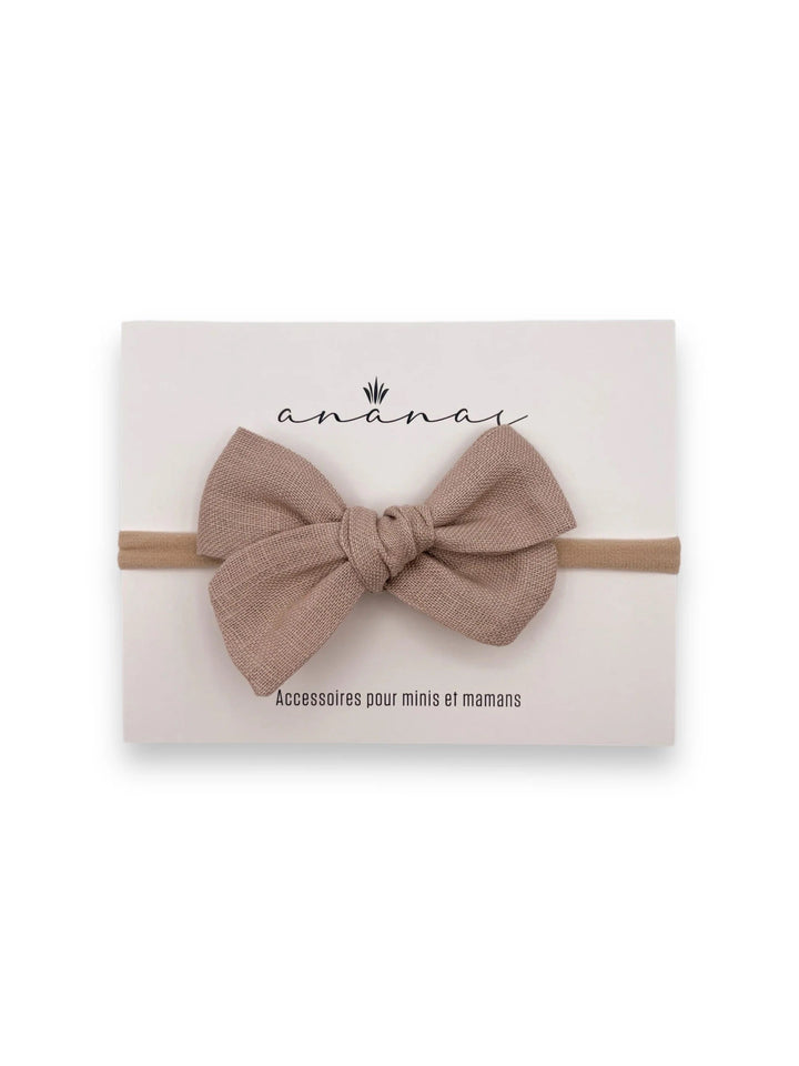 boucle lin accessoire cheveux bébé beige Ananas Compagnie Québécoise