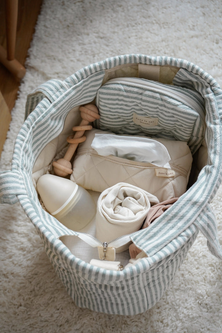 Étui à lingettes matelassé crème Dans le sac Mlle et Coco