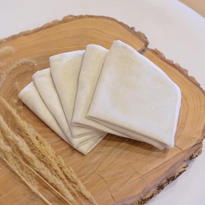 Lingettes lavables ivoire La petite ourse Mlle et Coco