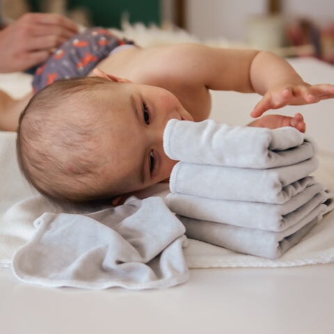 Lingettes lavables réutilisable blanc La Petite Ourse Mlle et Coco