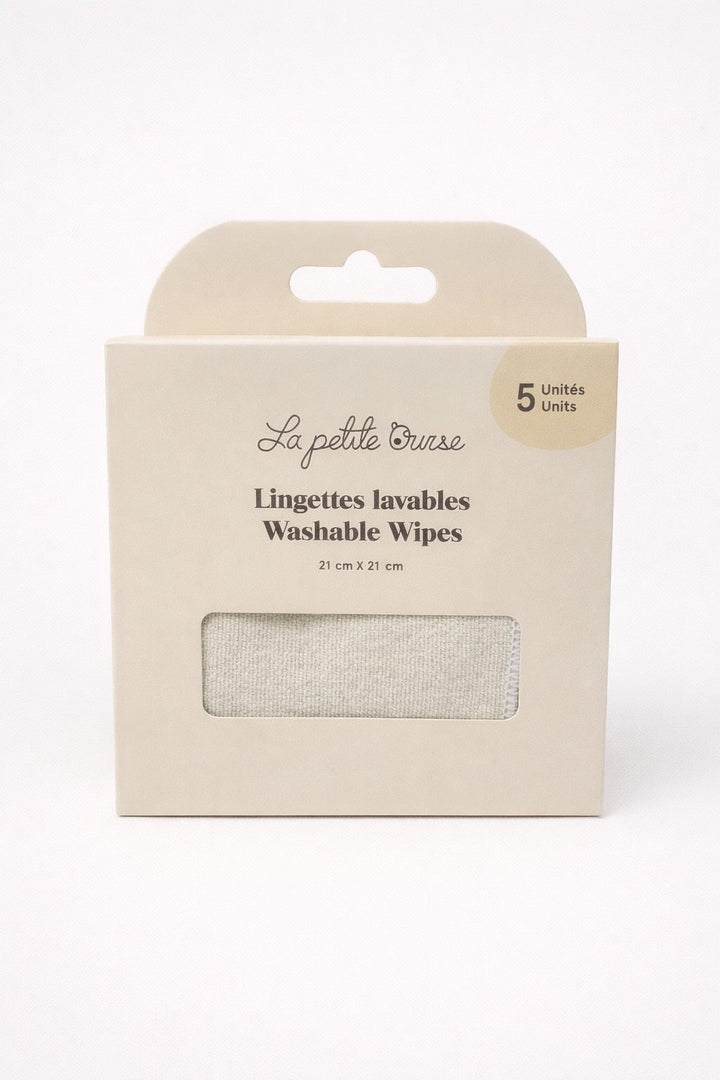 Lingettes lavables ivoire La petite ourse Mlle et Coco