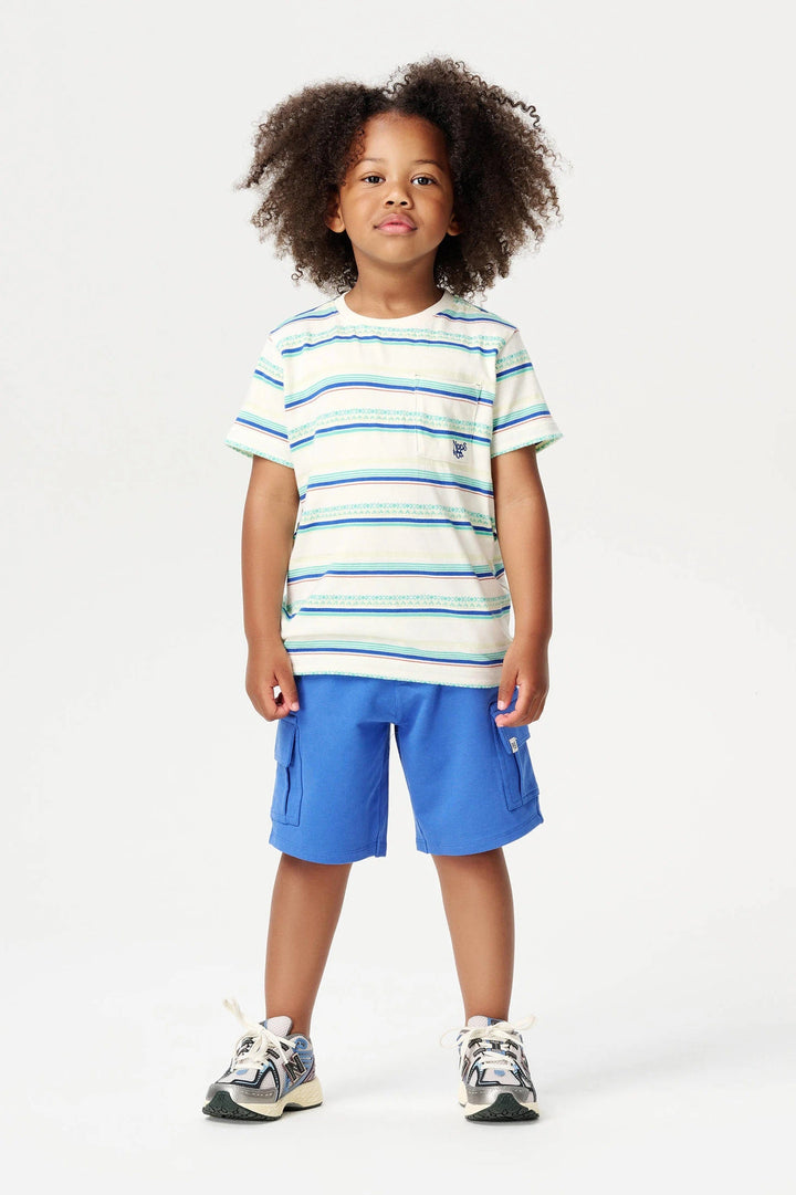 Short Noppies bleu, avec poches cargo. Short Linneus