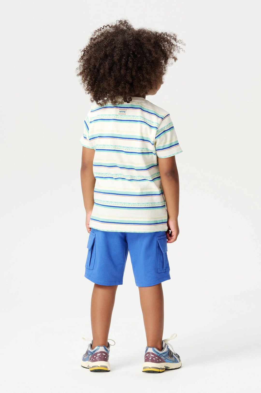 Short Noppies bleu, avec poches cargo. Short Linneus