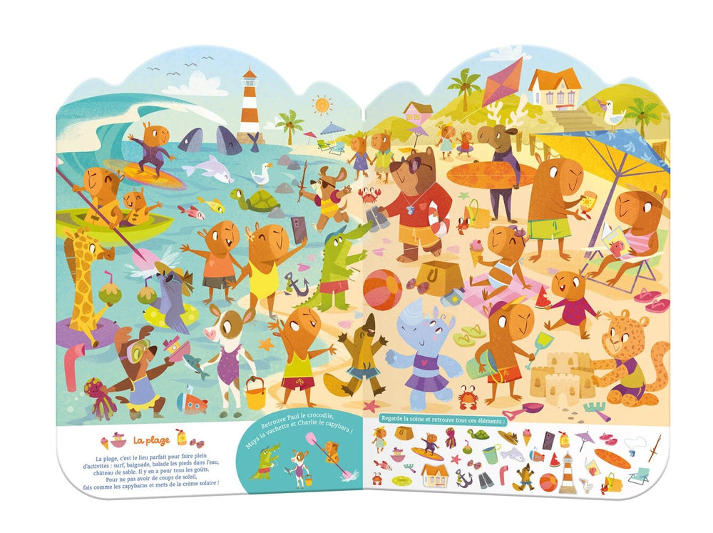 Livre cherche et trouve En vacances ! Auzou Mlle et Coco