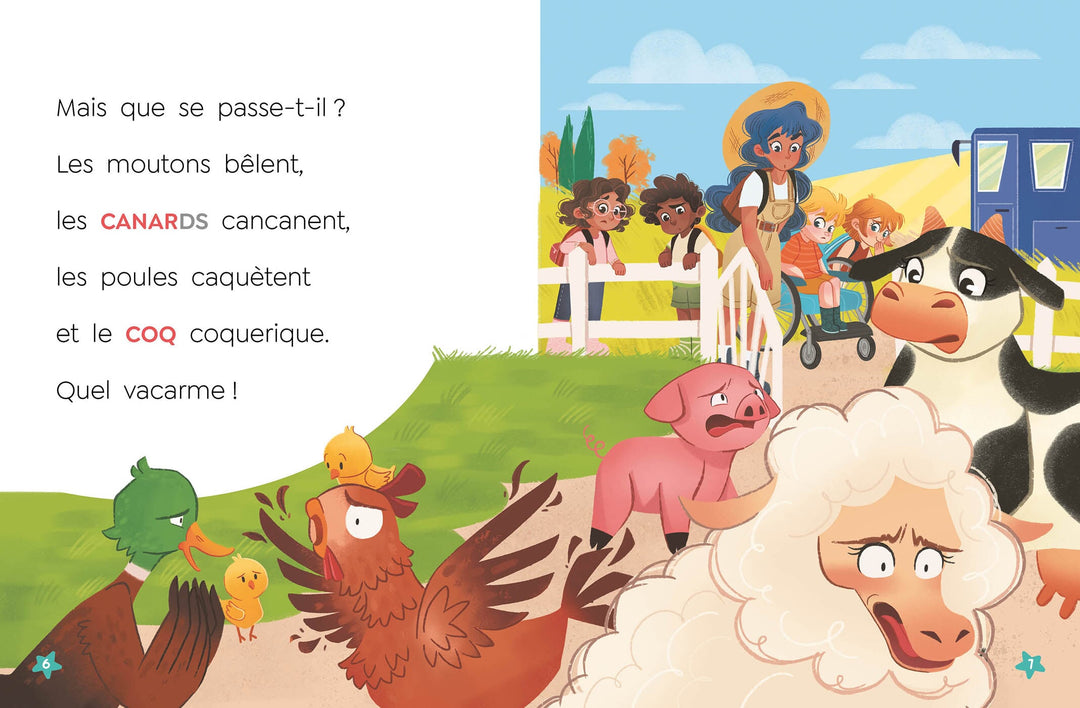 Livre Les héros de la maternelle Panique à la ferme Auzou Mlle et Coco