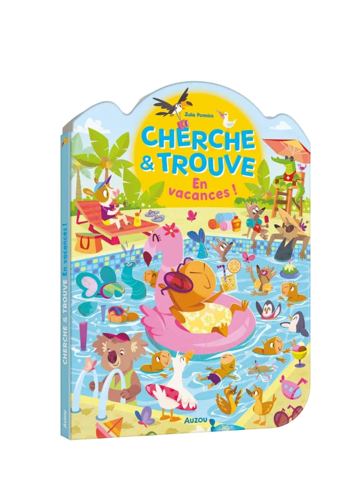 Livre cherche et trouve En vacances ! Auzou Mlle et Coco