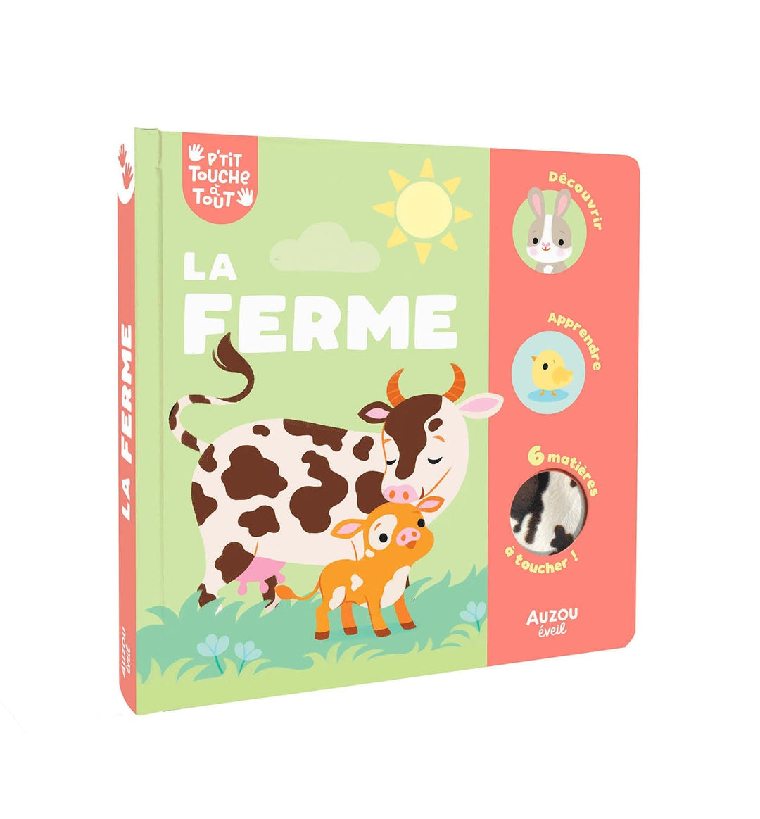 Livre d'éveil P'tit touche à tout - La ferme Auzou Mlle et Coco